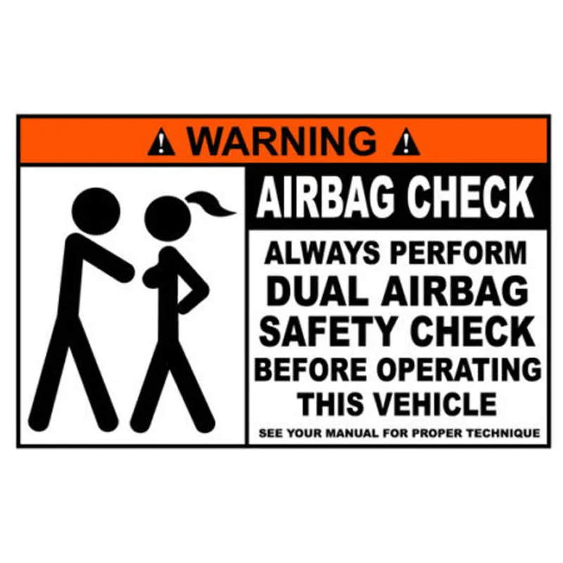 

16x10cm Funny WARNING Airbag Check Decal Bumper Vinyl Car Sticker Retro-reflective Decals