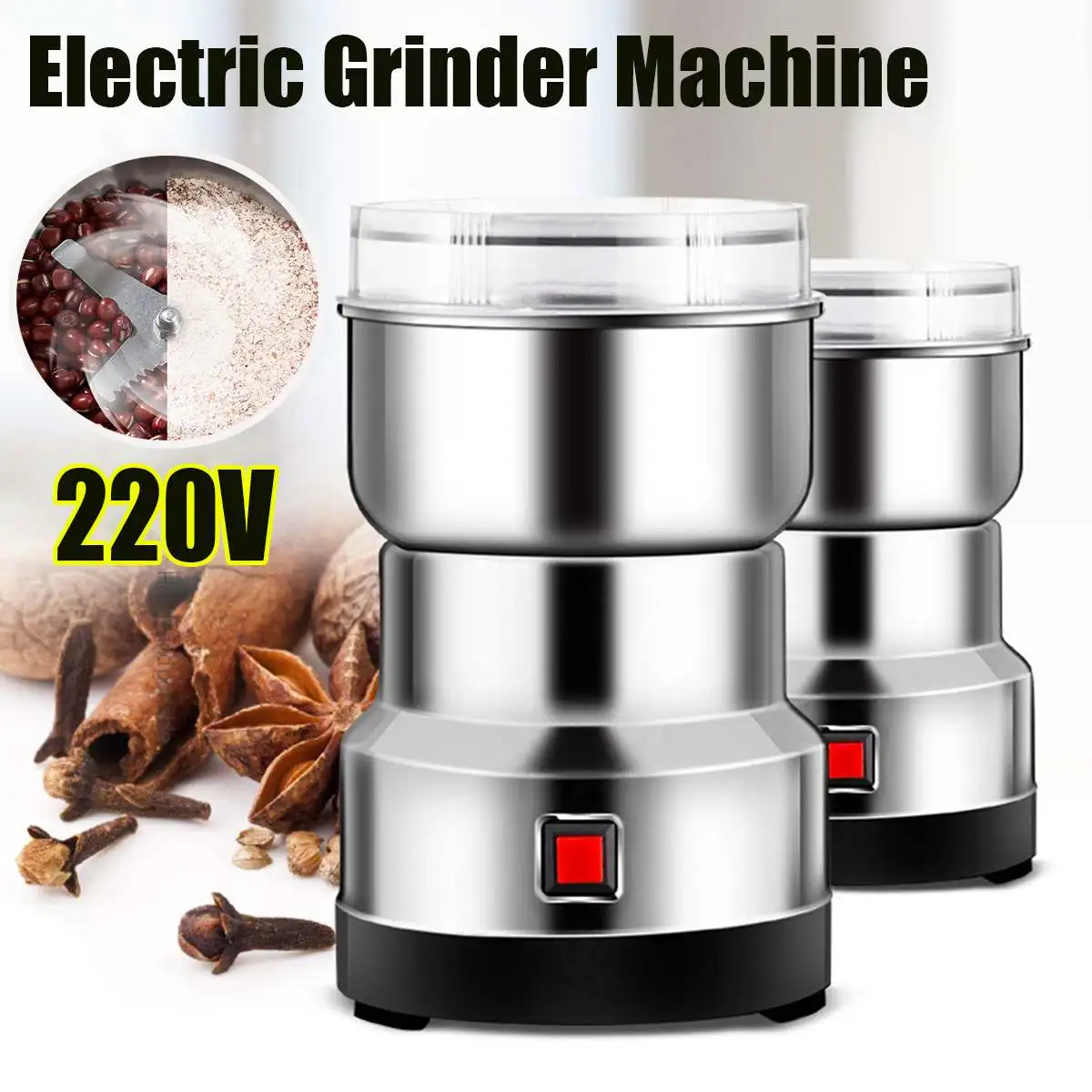 

warmtoo 300W Electric Coffee Grinder Stainless Grain Spices Hebal Nuts Dry Food Bean Grinding Machine Milling Powder Crusher