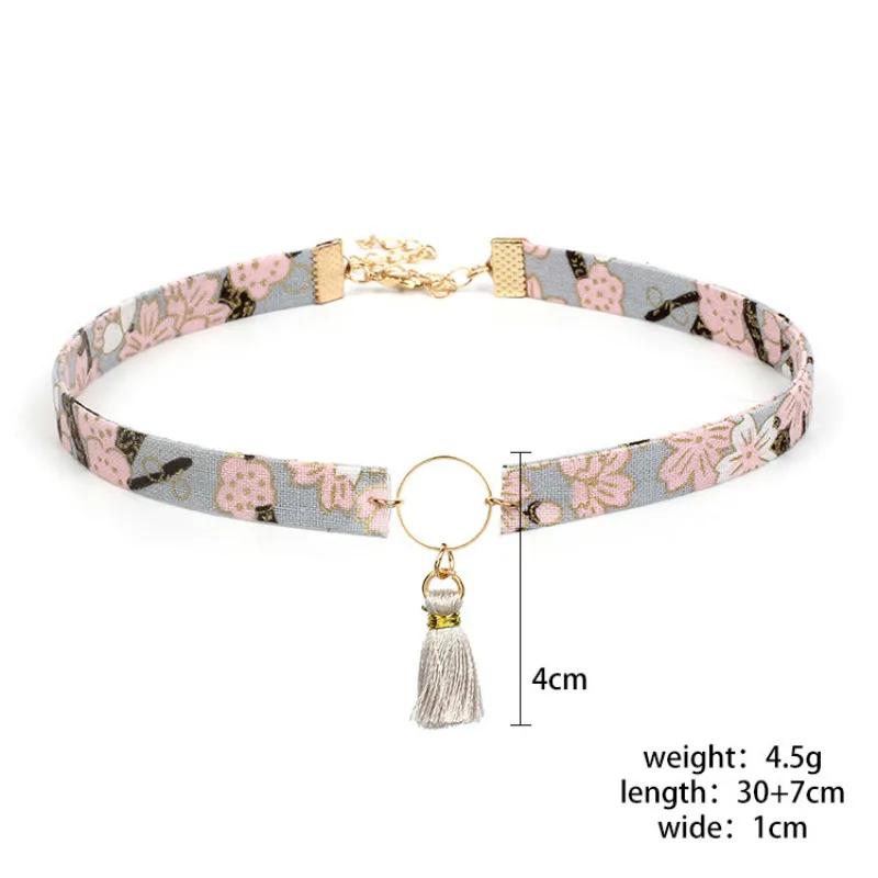 

Fashion Choker Necklace For Women Girls Party Club Webbing Circle Tassel Clavicle Women Chain Necklace