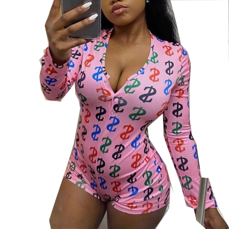 

Sexy Autumn Tight-fitting Print Letter Jumpsuit Women Workout Sportswear Sports Bodysuit Fashion Slim Fitness Yoga Lady Jumpsuit