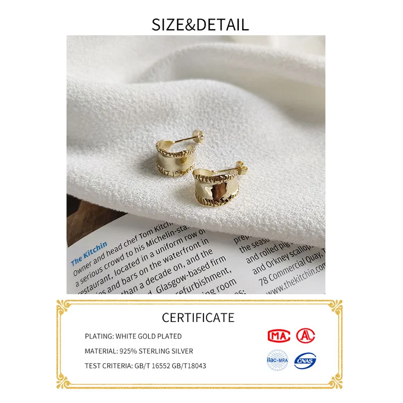 INZATT Real 925 серебро пробы геометрические Винтажные серьги-кольца для модных женщин вечерние минималистичные ювелирные изделия аксессуары