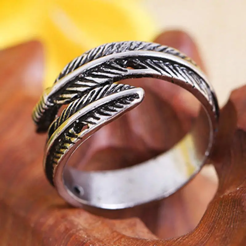 

Vintage Feather Rings for Women 2021 New Arrivals Adjustable Promise Ring Female Engagement Wedding Jewelry Accessories Gifts