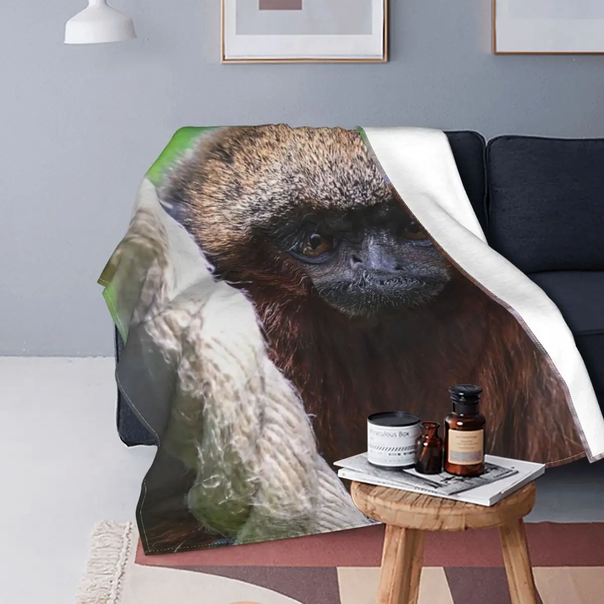 

Coppery Titi Monkey Colchester Zoo Blanket Bedspread Bed Plaid Rug Plaid Blanket Picnic Blanket Picknick Blanket