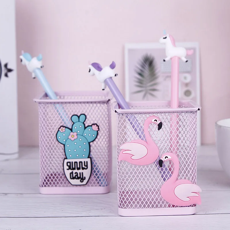1 шт. Kawaii розовый единорог кактус Фламинго офисная домашняя коробка для хранения