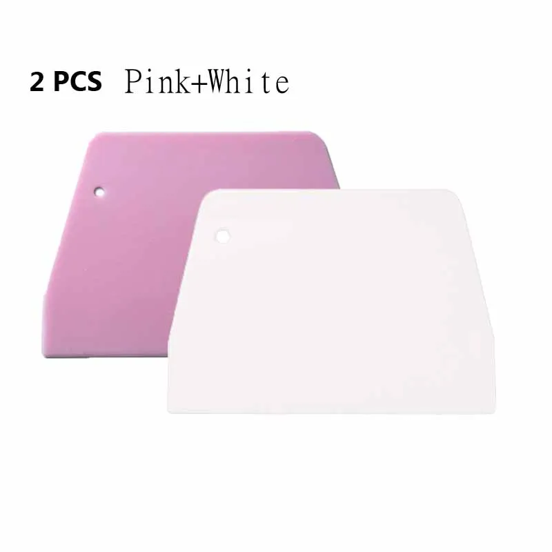 Pink and White 2 шт. скребки для теста крем гладкая лопатка для приготовления торта Скребок для выпечки многоцелевой кухонный скребки для теста пиццы кондитерский торт - Цвет: Pink and White
