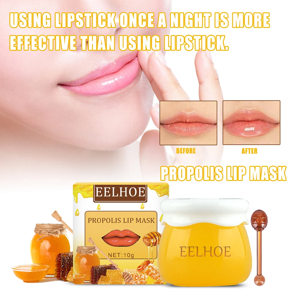 

Медовая/Клубничная маска для губ увлажняющий крем для губ Отшелушивающий бальзам для губ против морщин Удаление омертвевшей кожи отшелуши...