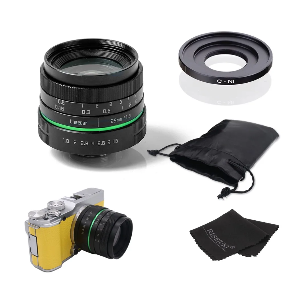 

Pop green circle 25mm CCTV camera lens For Nikon1:V1,J1,V2,J2 with c- N1 adapter ring +bag + gift