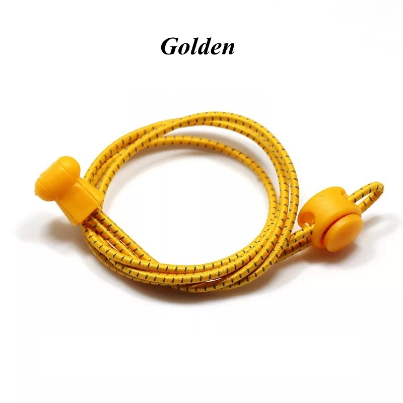 Золотой Elastic Shoelaces Reflective Round Shoe laces No Tie Kids Adult Safety Stretching Lock Shoe lace Sneakers Quick Lazy laces - Цвет: Золотой