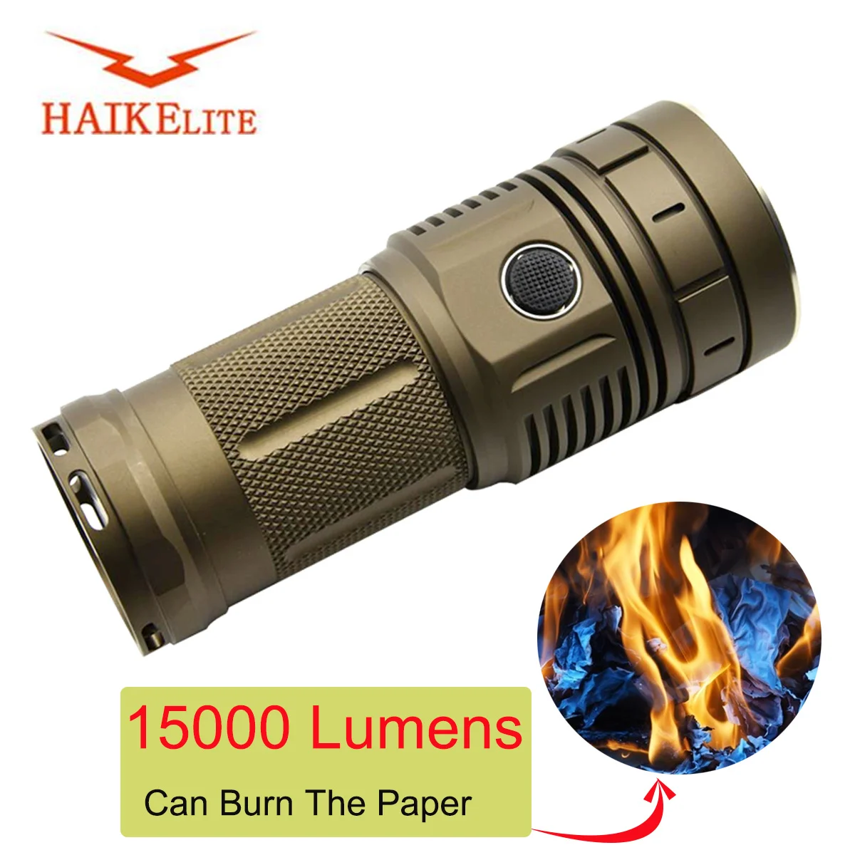 

Haikelite HK04 Super Bright Flashlight Torch Lantern Lamp 15000LM 4 X XHP50.2 USB Charge IPX7 Waterproof Spotlights for Camping