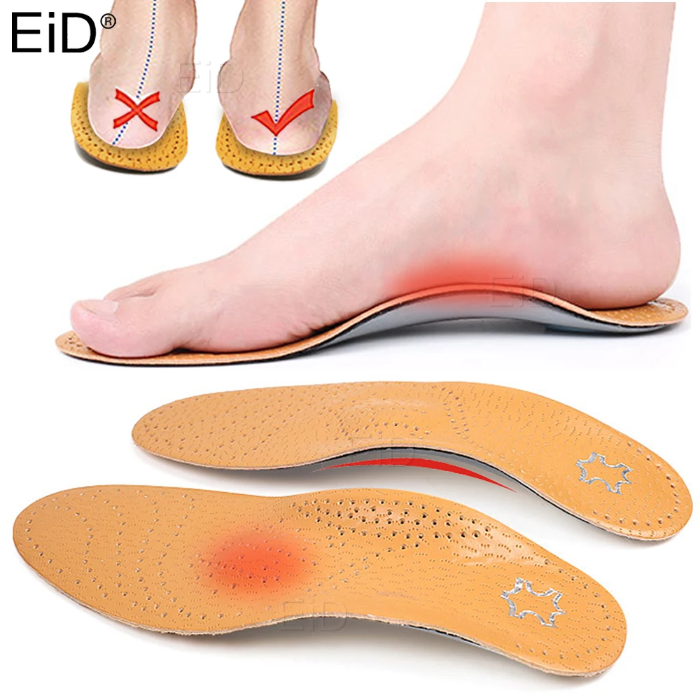 

EiD Best Leather orthotic insole for Flat Feet Arch Support O/X Leg orthopedic shoes sole Insoles for feet men women Children