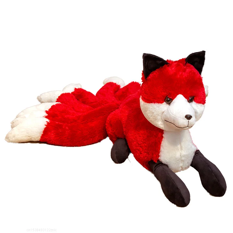 

White Red Nine Tails Plush Toy Stuffed Animals Large Lovely Soft Nine-Tailed Fox Kyuubi Kitsune Dolls Children Gifts For Girls