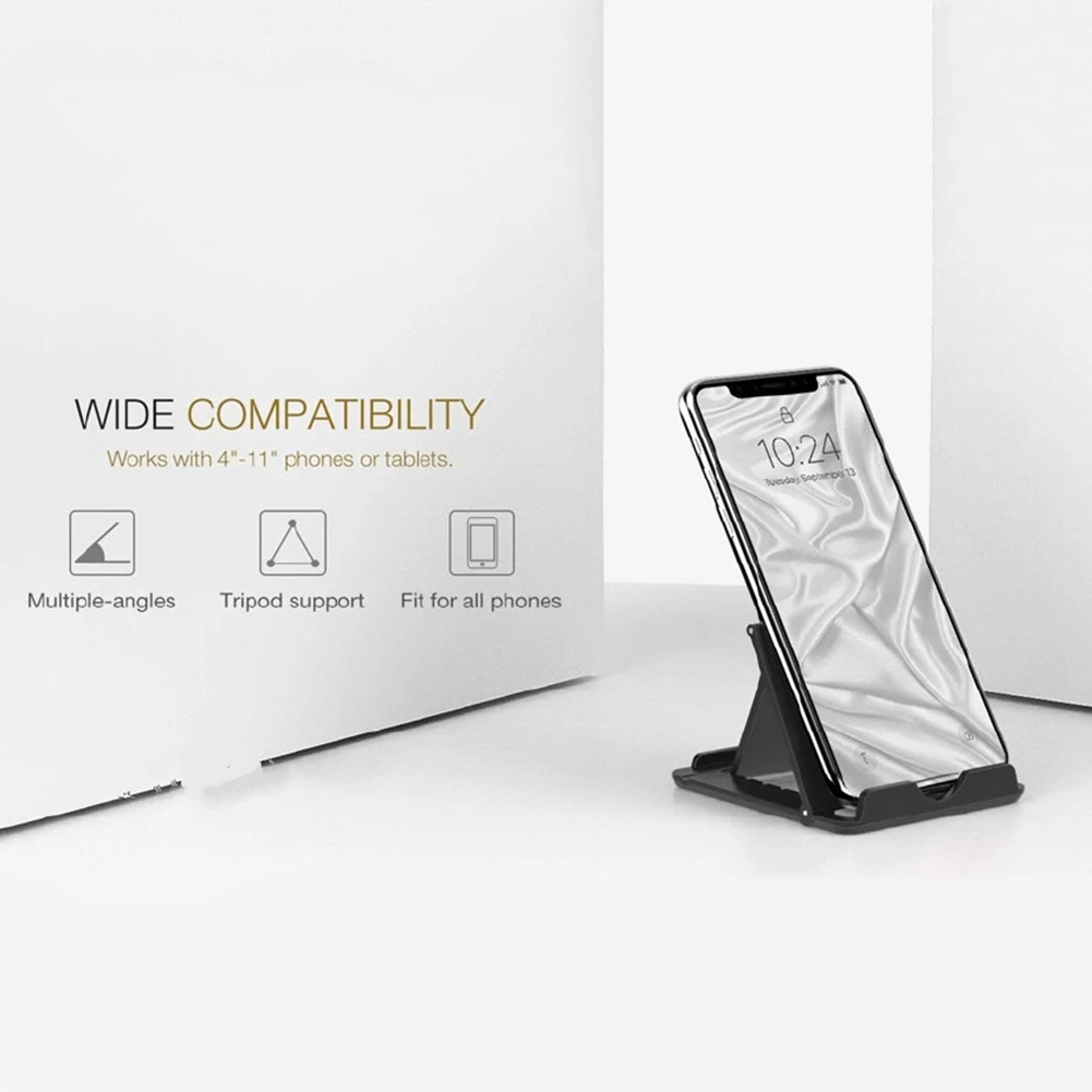 Универсальный держатель для телефона, складной, регулируемый, многопозиционный, для настольного использования, с кольцом для телефона.