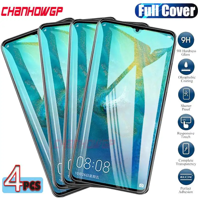 4 шт. закаленное стекло для Huawei Y5 Y6 Y7 Prime Y9 2019 стеклянная Защита экрана Honor Nova P smart 2018