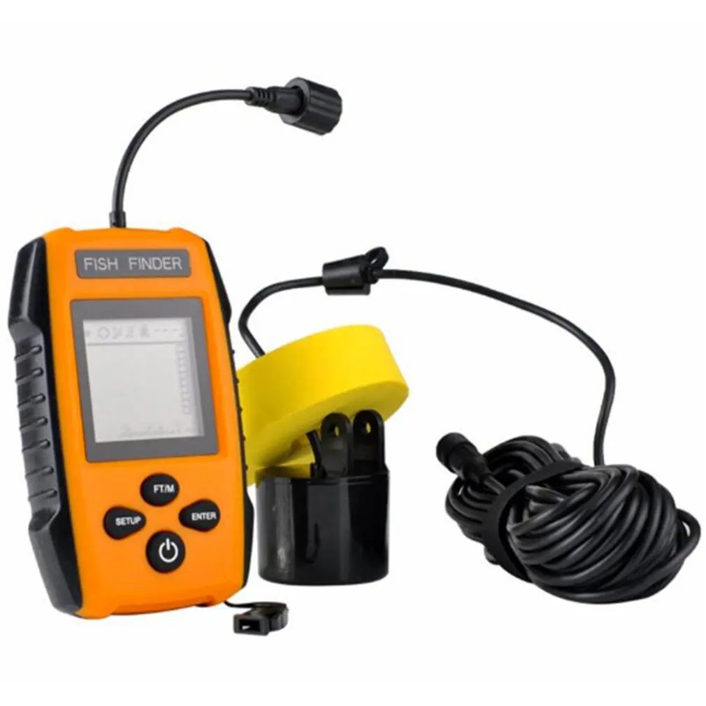 

Wired Sonar Fish Finder With Fish Depth Scale Audible Fish Alarm Get The Approximate Location Of Fish Orange