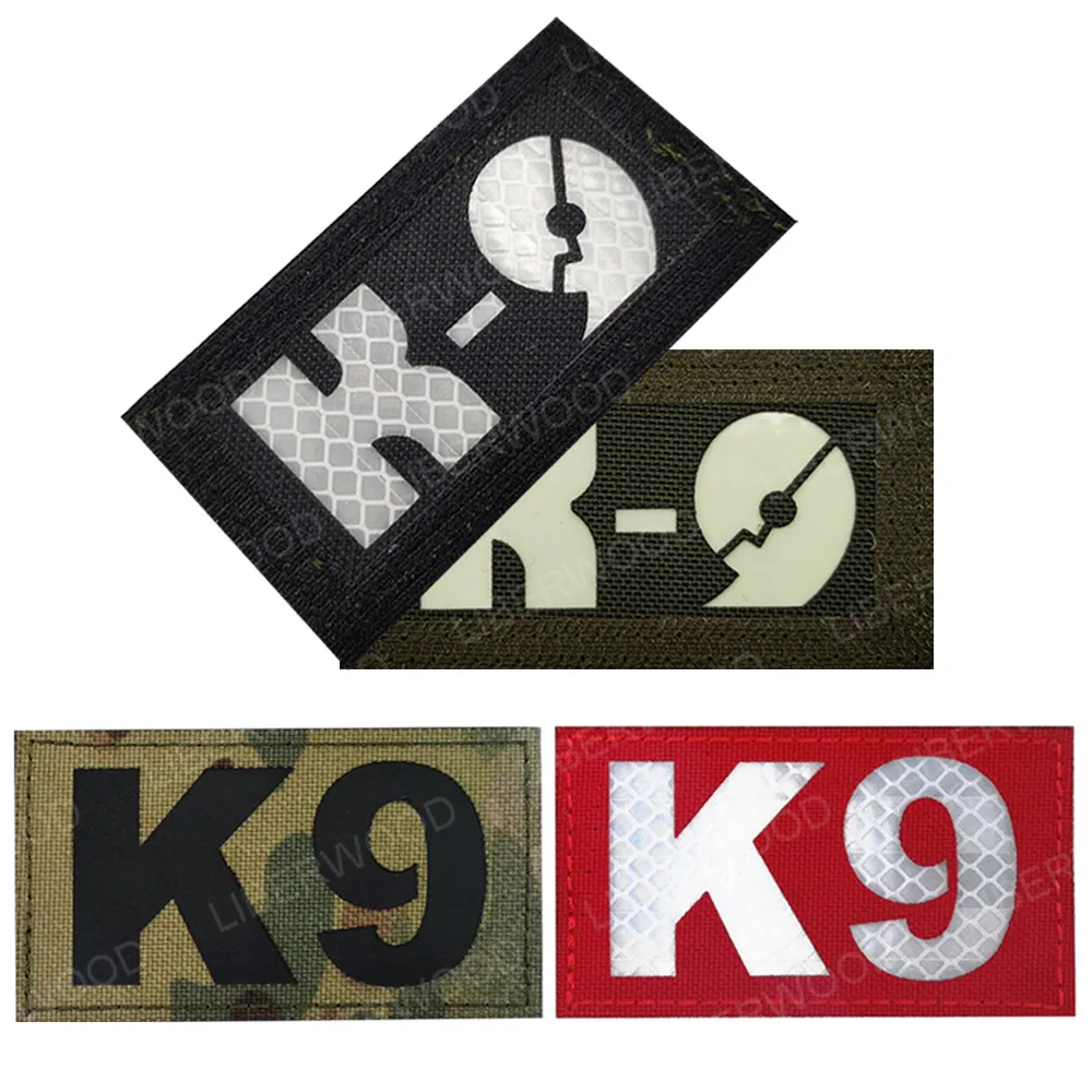 K9 военные Multicam инфракрасный ИК патч Светоотражающие K-9 собака светится в темноте