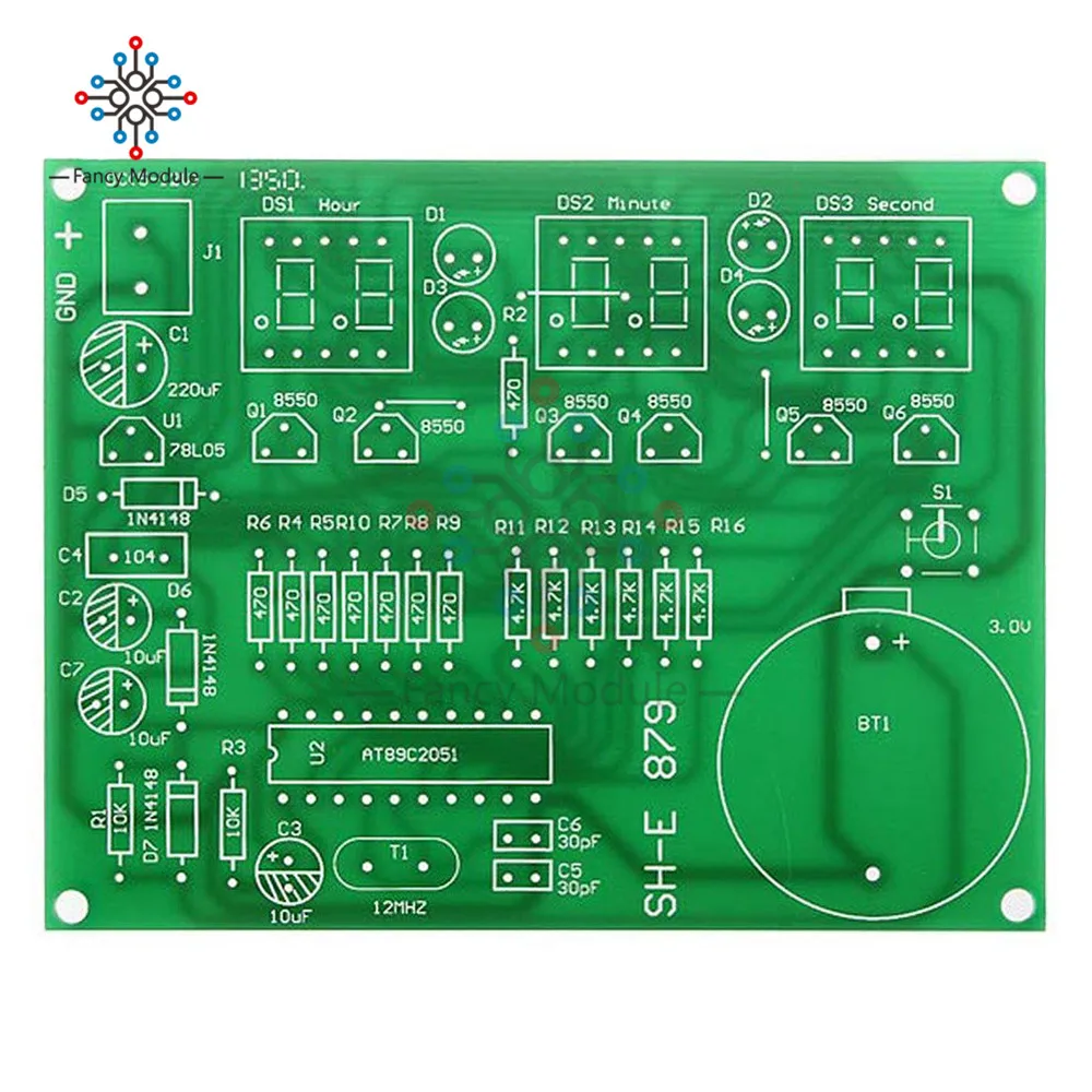 Diymore AT89C2051 электронные часы цифровые трубки светодиодный дисплей Набор DIY детали