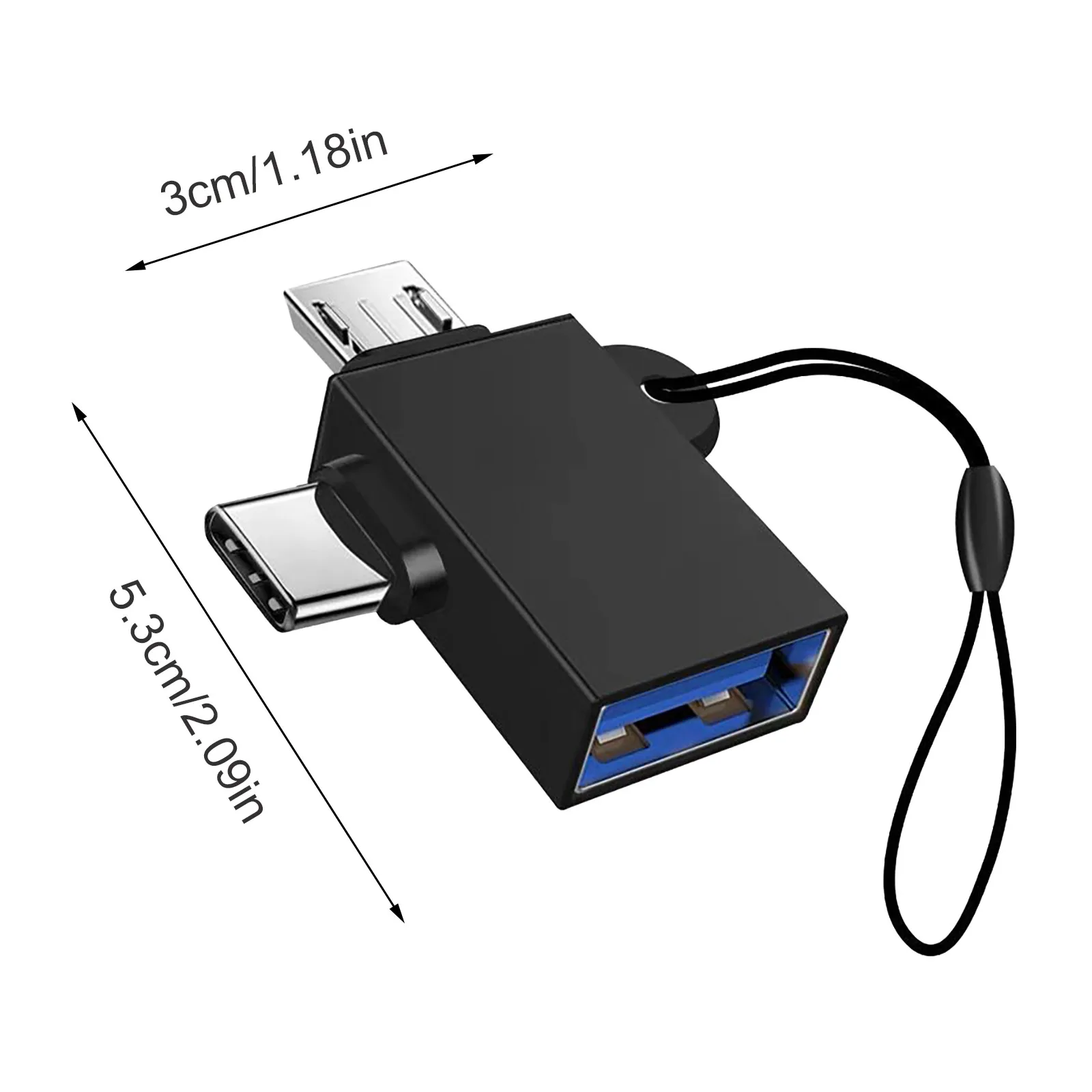 

Portable Mini 2-in-1 Type-c Micro Usb Otg Adapter Cellphone Charging Cable Line For phones laptop Android Usb 3.1 Data Transmit