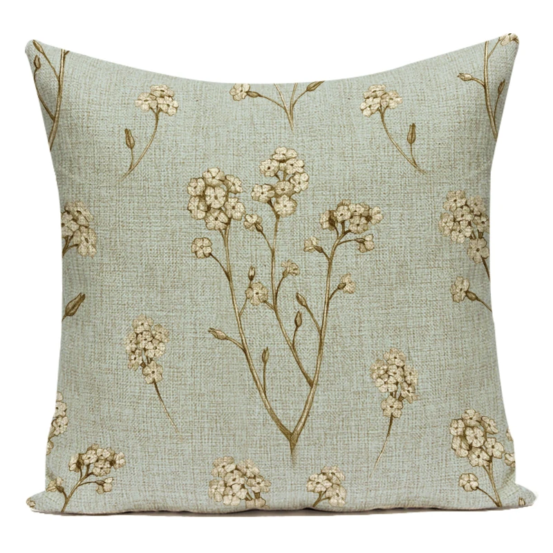 

Декоративные подушки из льна с цветочным принтом 45x45 см