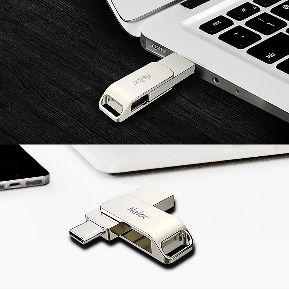 

Netac U783C 64GB Type-C + USB Double Interface usb Flash Drive Plug & Play Mobile Phone Memory Expansion U Disk Silver