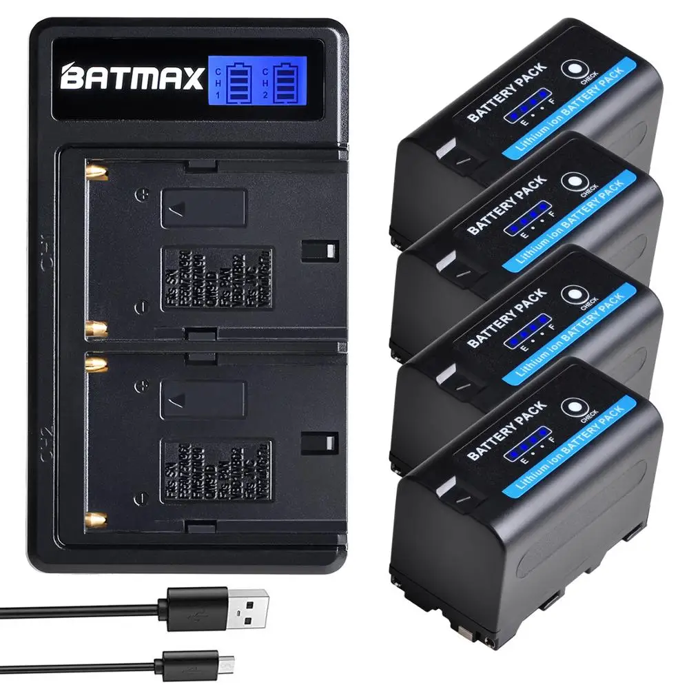 4x5200 мА · ч NP-F750 NP F750 F730 F770 аккумулятор со светодиодным индикатором питания + ЖК