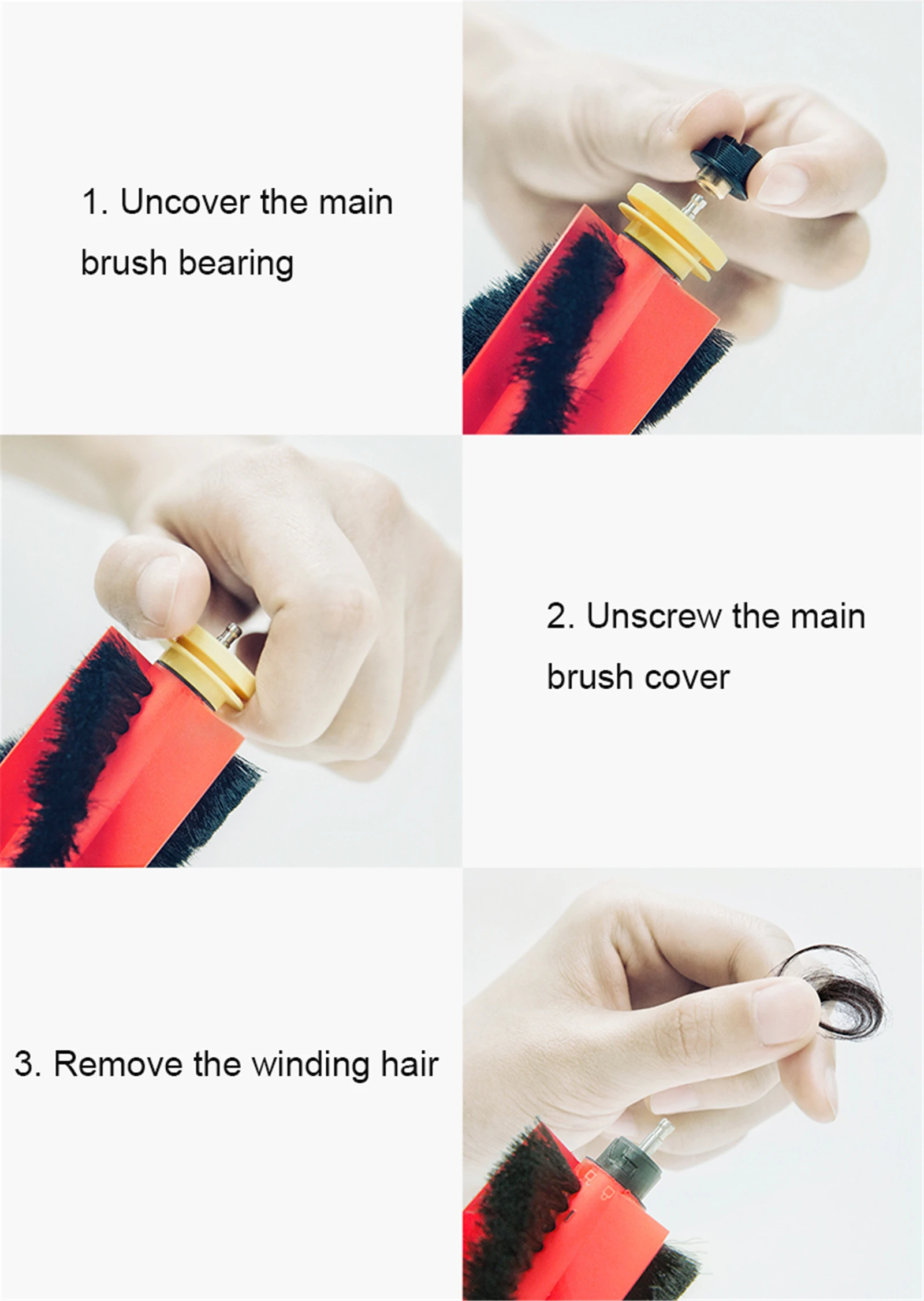 Замена Съемная основная щетка с инструмент для Mi Band/Roborock S50 S51 S55 S5 S6 T60 T61