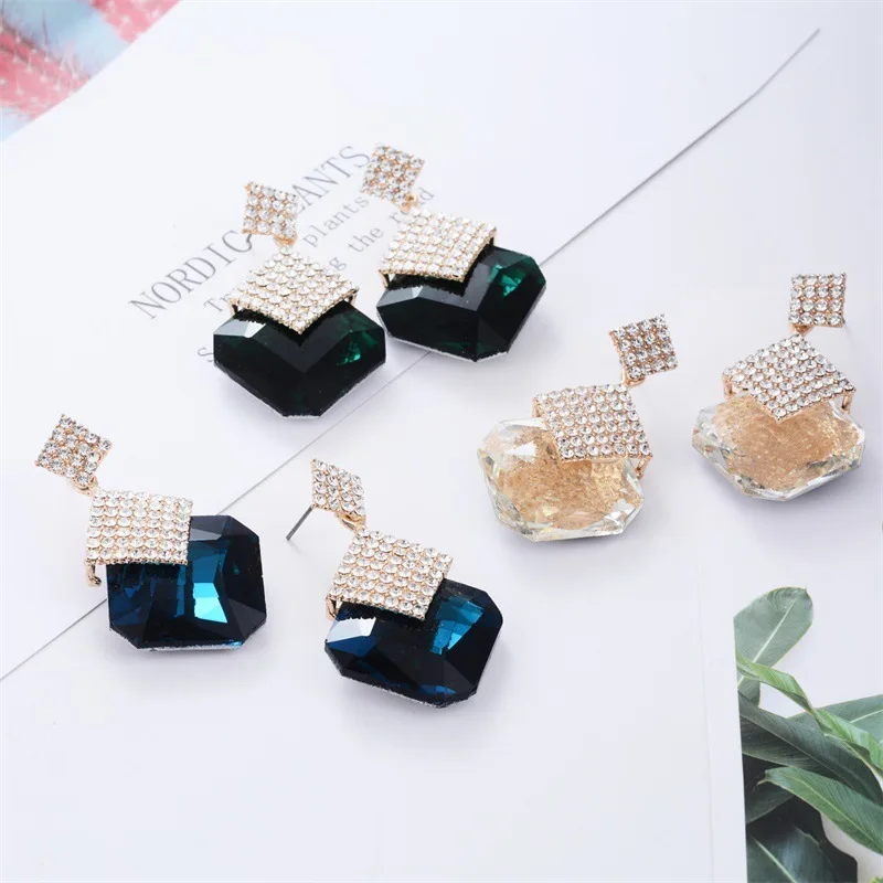 

Gold Fashion Crystal Earrings Earings Fashion Jewelry 2021 Ummer Fall Jewelry Stud Earrings for Women Dangle Earrings