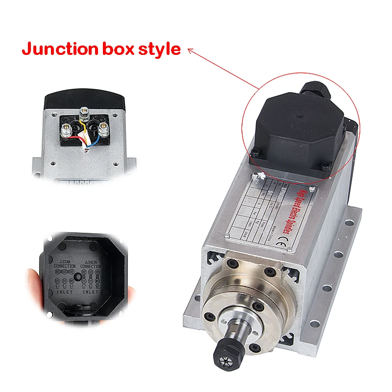 

CNC квадратный Шпиндельный двигатель 6 кВт 4000 Вт 4.5квт с воздушным охлаждением мотор с вилкой/кабельной коробкой версия для DIY cnc фрезерный ста...