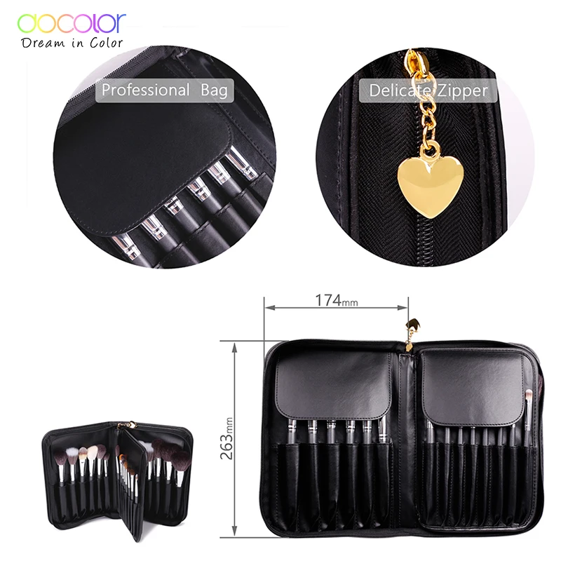 Docolor 29PCS Набор кистей для макияжа Профессиональный набор косметических кисточек Набор косметики высокого качества с натуральной щетиной для макияжа