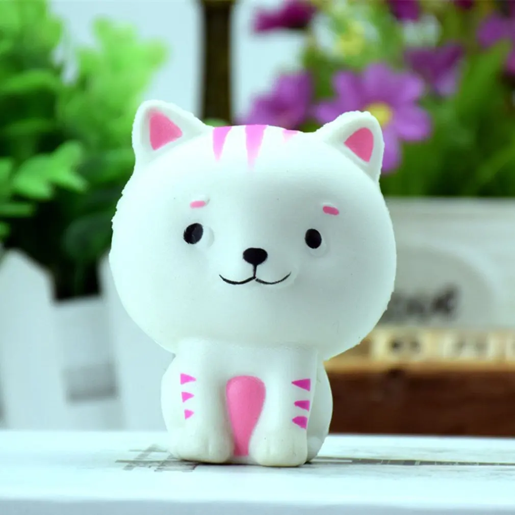 

Слайм игрушки маленький кот Форма Мягкий медленно Восстанавливающий форму сжатие ремешки для телефона шариковые цепи декомпрессионные иг...