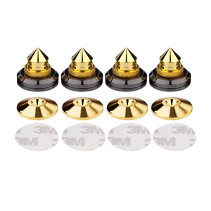 4/8Set Golden Plated Speaker Stand Feet Spikes Speaker Stands Subwoofer Amplifier Turntable Isolation Shockproof Furniture Pads