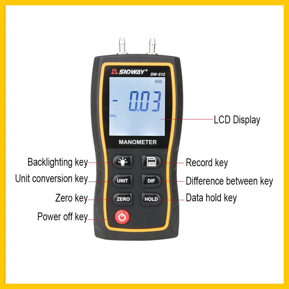 Манометр SNDWAY Ручной цифровой прибор для измерения давления в природном газе