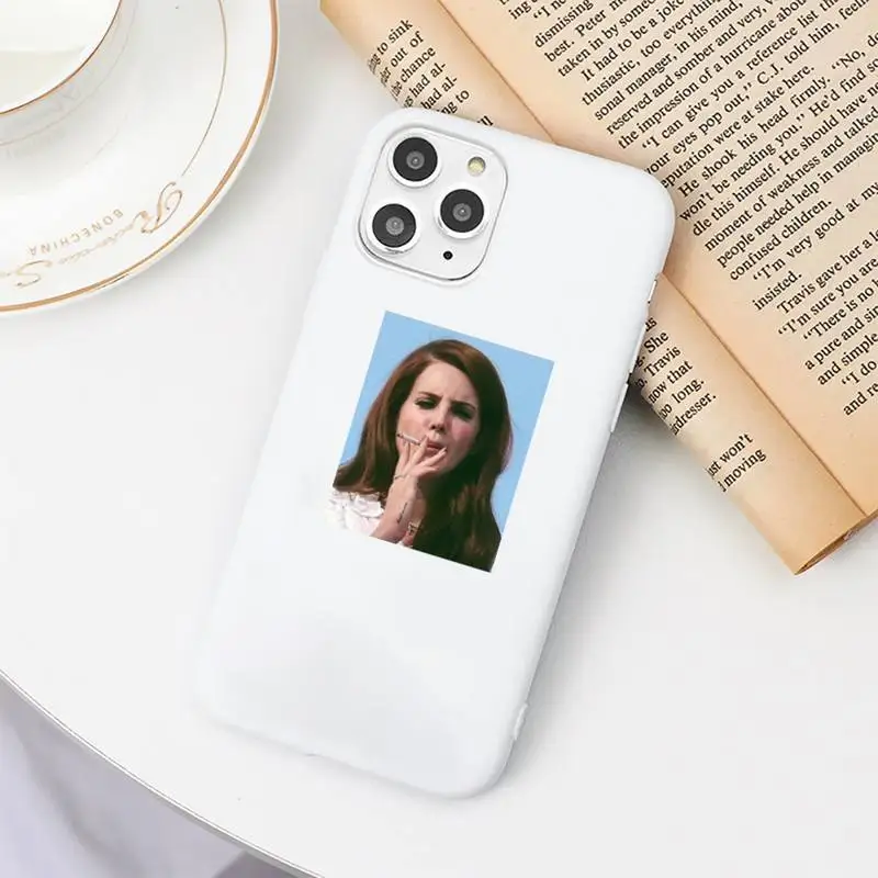 

Lana Del Rey Phone Case Candy Color White for iPhone 11 pro XS MAX 8 7 6 6S Plus X 5S SE 2020 XR