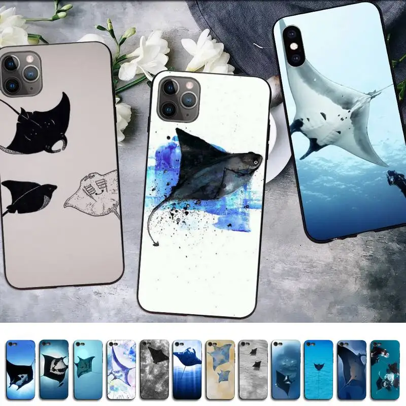 

MaiYaCa Animal Manta Ray Phone Case for iPhone 11 12 13 mini pro XS MAX 8 7 6 6S Plus X 5S SE 2020 XR case