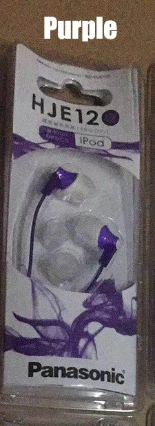 Purple Оригинальные RP-HJE120 наушники-вкладыши Panasonic, музыкальные наушники 3,5 мм для мобильного телефона huawei samsung xiaomi - Цвет: Purple