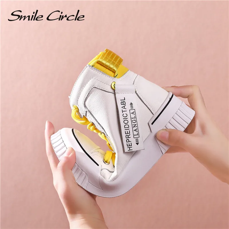 Женские высокие кроссовки Smile Circle демисезонные удобные повседневные туфли на