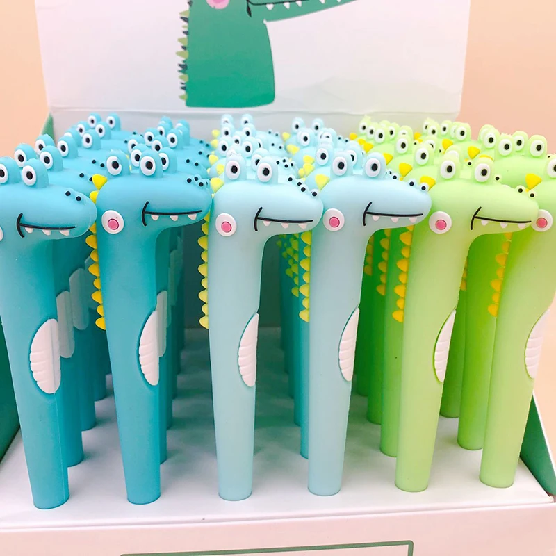 1pcs Soft Silica Pen Kawaii Crocodile 0.5 Mm Black Ink Writing Gel Pens for Kids Gifts Student Stationery Office Supplies |