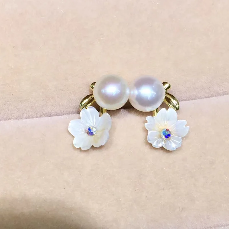 

YIKALAISI 925 Sterling Silver Jewelry Pearl Earrings 2019 Fine Natural Pearl jewelry 6-7mm stud Earrings For Women wholesale