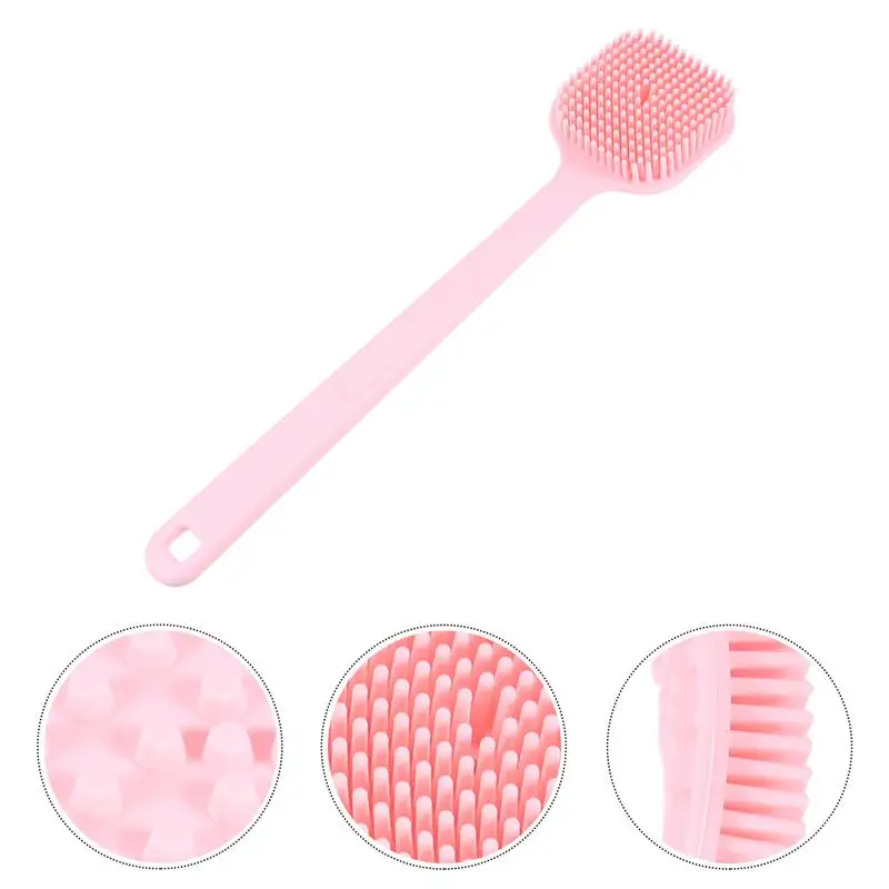 

Silicone Body Scrubber Long Handle Shower Back Scrubber Silicone Body Brush