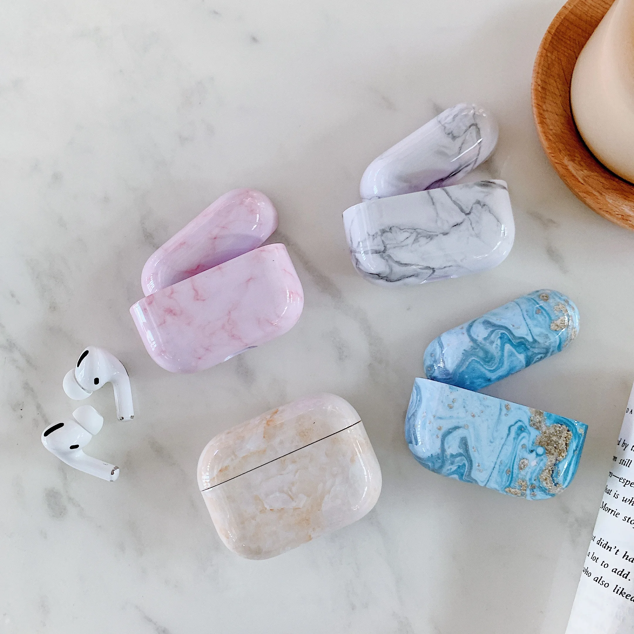 Чехол для Airpods Pro мраморный милый чехол Apple Аксессуары наушников Air Pods футляр