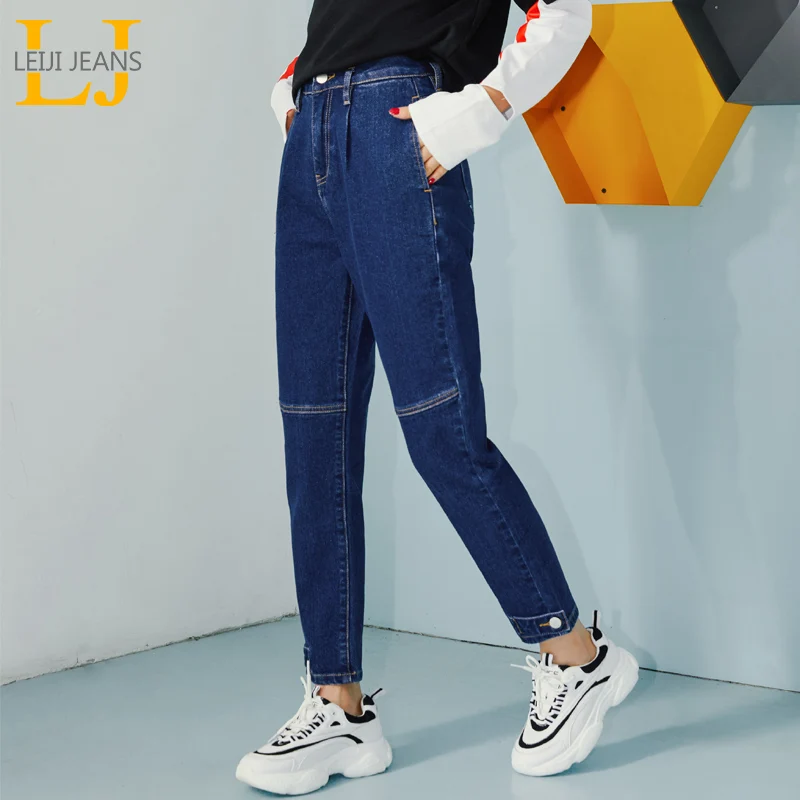 LEIJIJEANS осень и зима новый стиль мягкие удобные свободные женские джинсы от Harlan с
