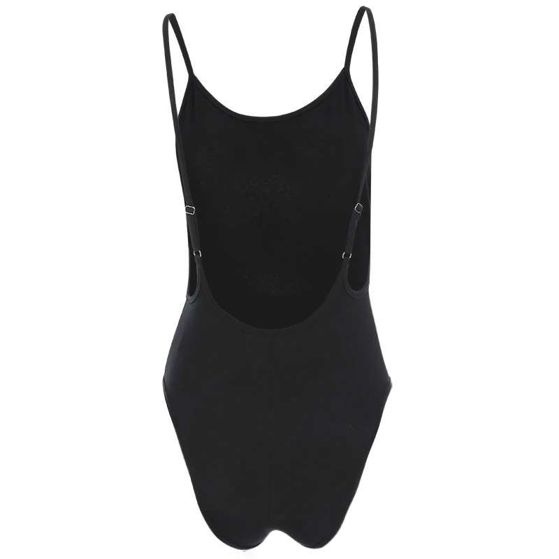 

DropShipping Summer Backless Sexy Bodysuit Basic Sleeveless Black Body Women Top Spaghetti Strap Short Jumpsuit Beach Party 2021