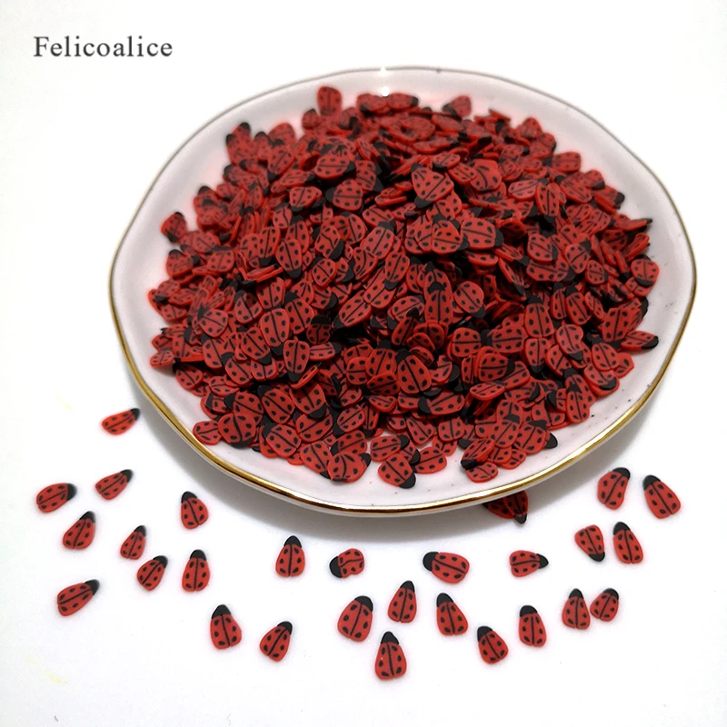 

20g/Bag Slices Addition Red Charms For Fluffy Slime DIY Supplier Polymer Clear Clay Sprinkles Toys Putty Nail Art