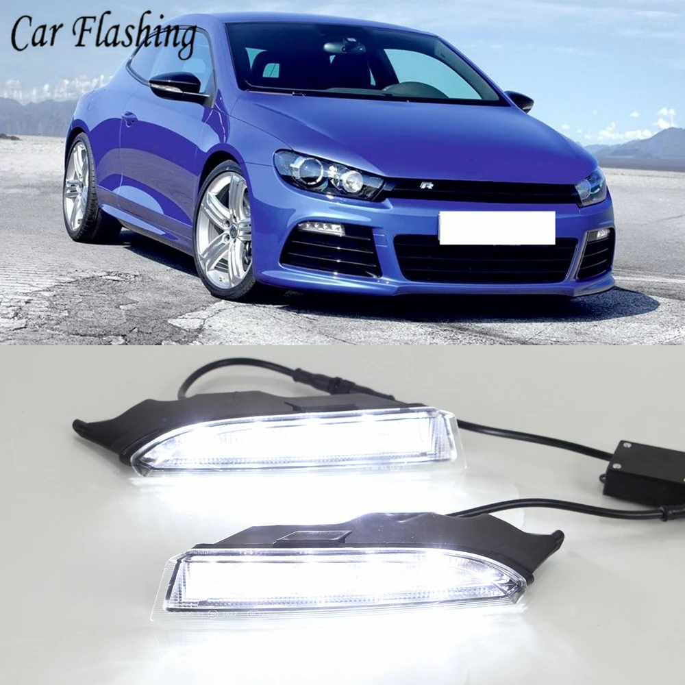 Дневные ходовые огни для VW Volkswagen Scirocco R Line 2010 2011 2012 2013 2014 светодиодные дневные с