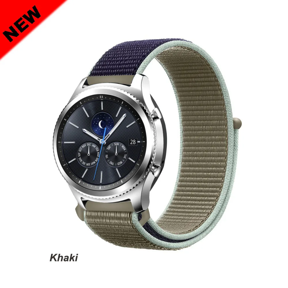 Gear s3 Frontier ремешок для samsung Galaxy watch 46 мм активный 2 42 мм amazfit ремешок Bip 20 мм 22 мм ремешок для часов huawei watch gt ремешок - Цвет ремешка: Khaki 46