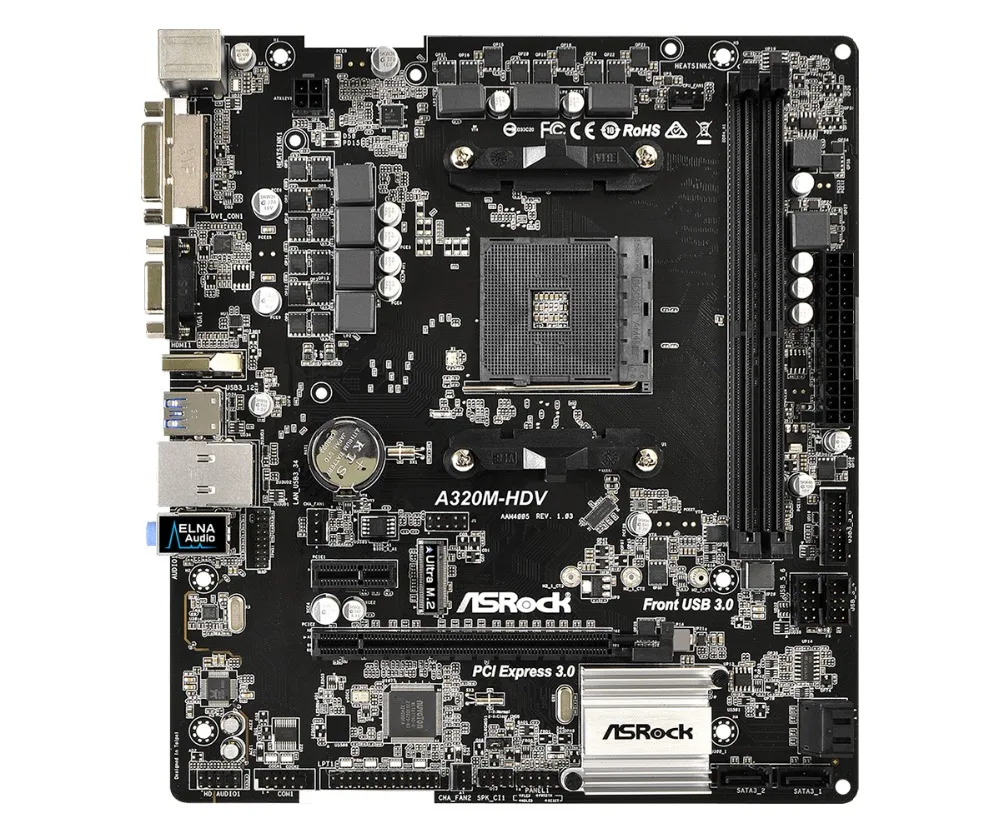 ASRock Super Alloy A320M-HDV Desktop Motherboard A320 Socket AM4 DDR4 32G SATA3 1 Ultra M.2 USB 3.1 VGA HDMI Micro-ATX | Компьютеры и