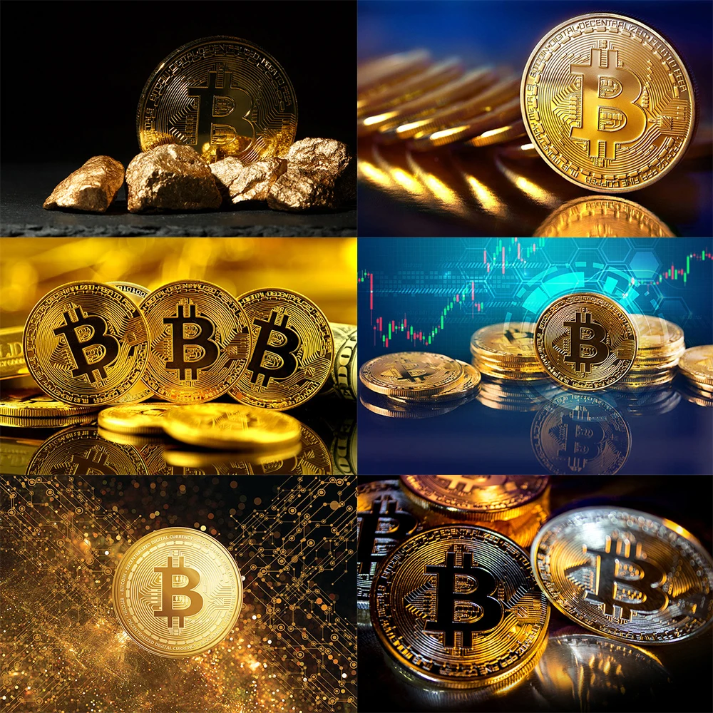 

Modern Gold Bitcoin Wall Art HD Canvas Painting Picture Inspirationnal Prints Poster Modular Home Decoration Bedroom Living Room