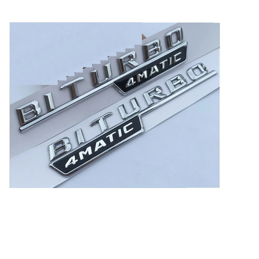 Хромированный значок BITURBO 4matic из АБС-пластика для заднего багажника автомобиля