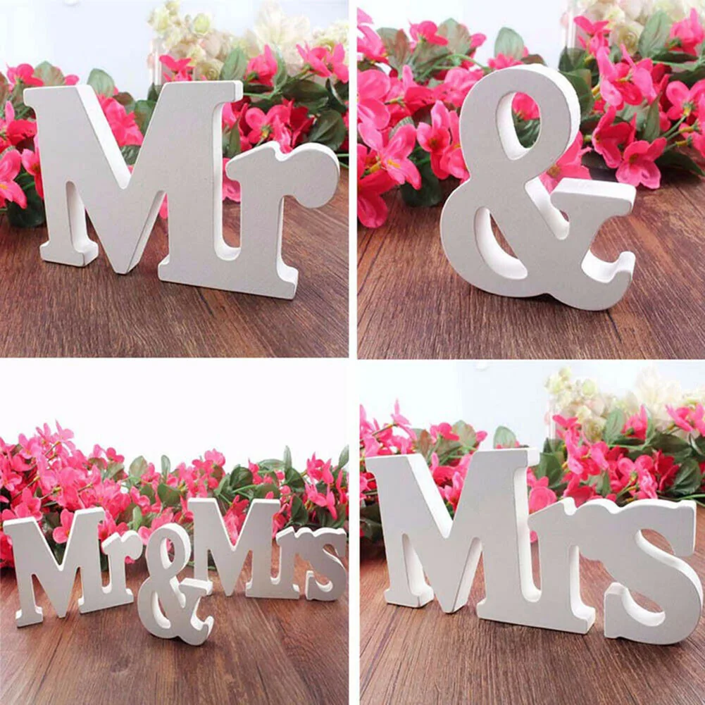 Украшение свадебного приема знак Mrs and Mr Деревянный Письмо орнамент украшение