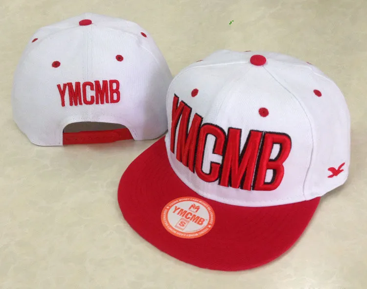 YMCMB Snapback шляпы высокого качества модные дизайнерские женские мужские Регулируемые оснастки кепки и шляпы ny дешевые спортивные бейсболки - Цвет: Белый