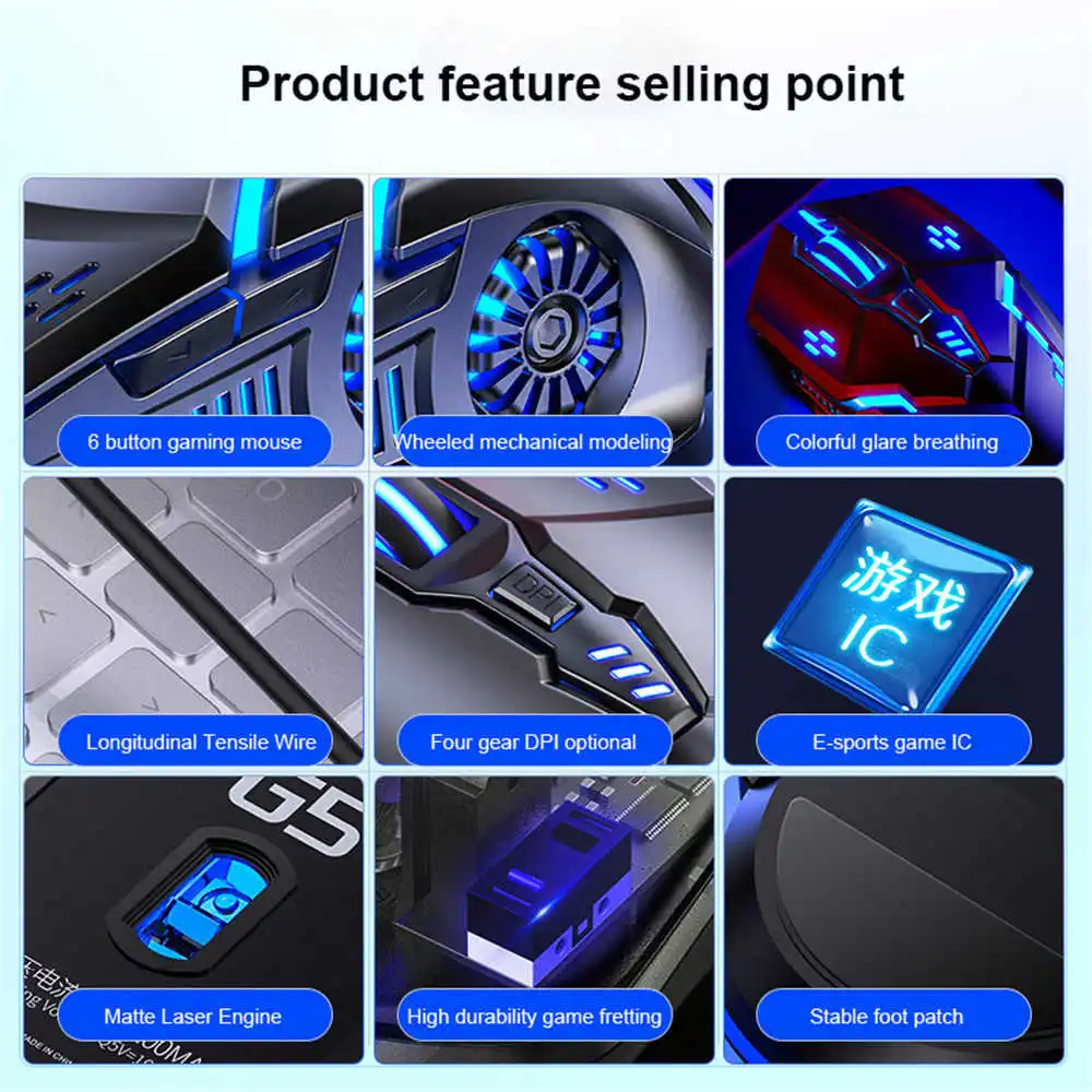 

Wired Mute Mouse Gamer Mice Gaming Mouse 6Button Luminous USB Computer Mouse For Computer PC Laptop Gaming